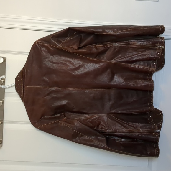 Scully Brown Leather and Studded Jacket - Picture 8 of 12